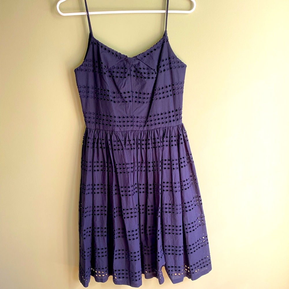 J . Crew Navy Eyelet Sundress Size 00